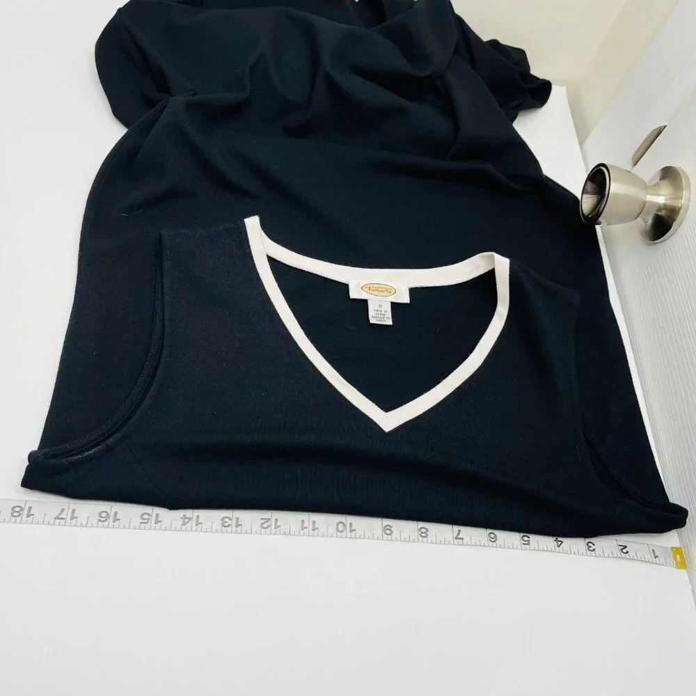 Vintage‎ Talbots Maxi Dress Womens S Black Knit V Neck Shift Career Wear Casual - Picture 7 of 11